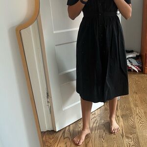 100% cotton Iris and Ink Black Midi Dress